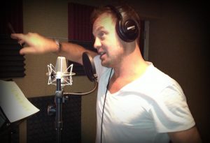 Jason Donovan recording the character of ‘Pops’ in the CBeebies animated series ‘Boj’.